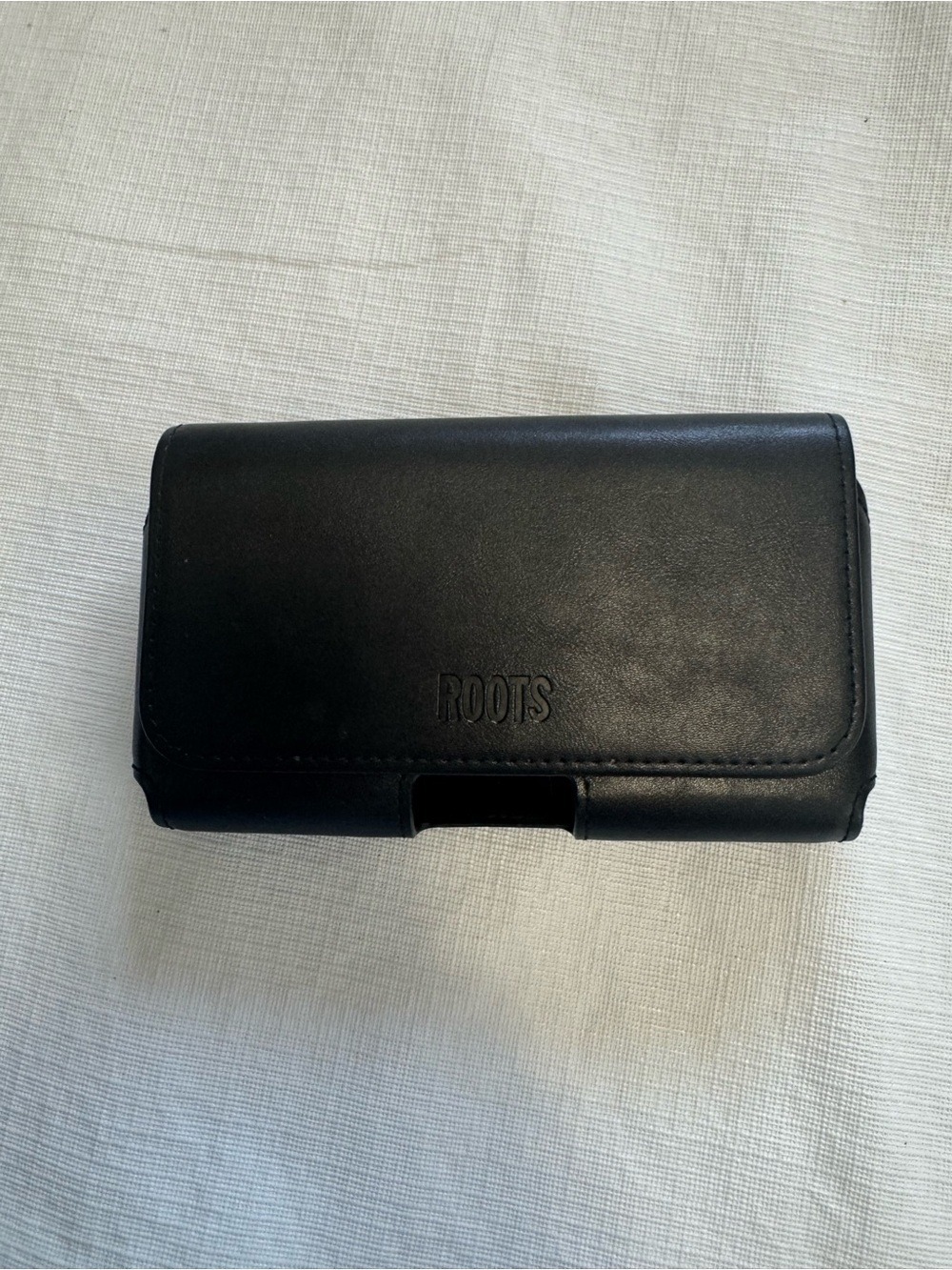 Roots Black Horizontal Leather Belt Holster Case